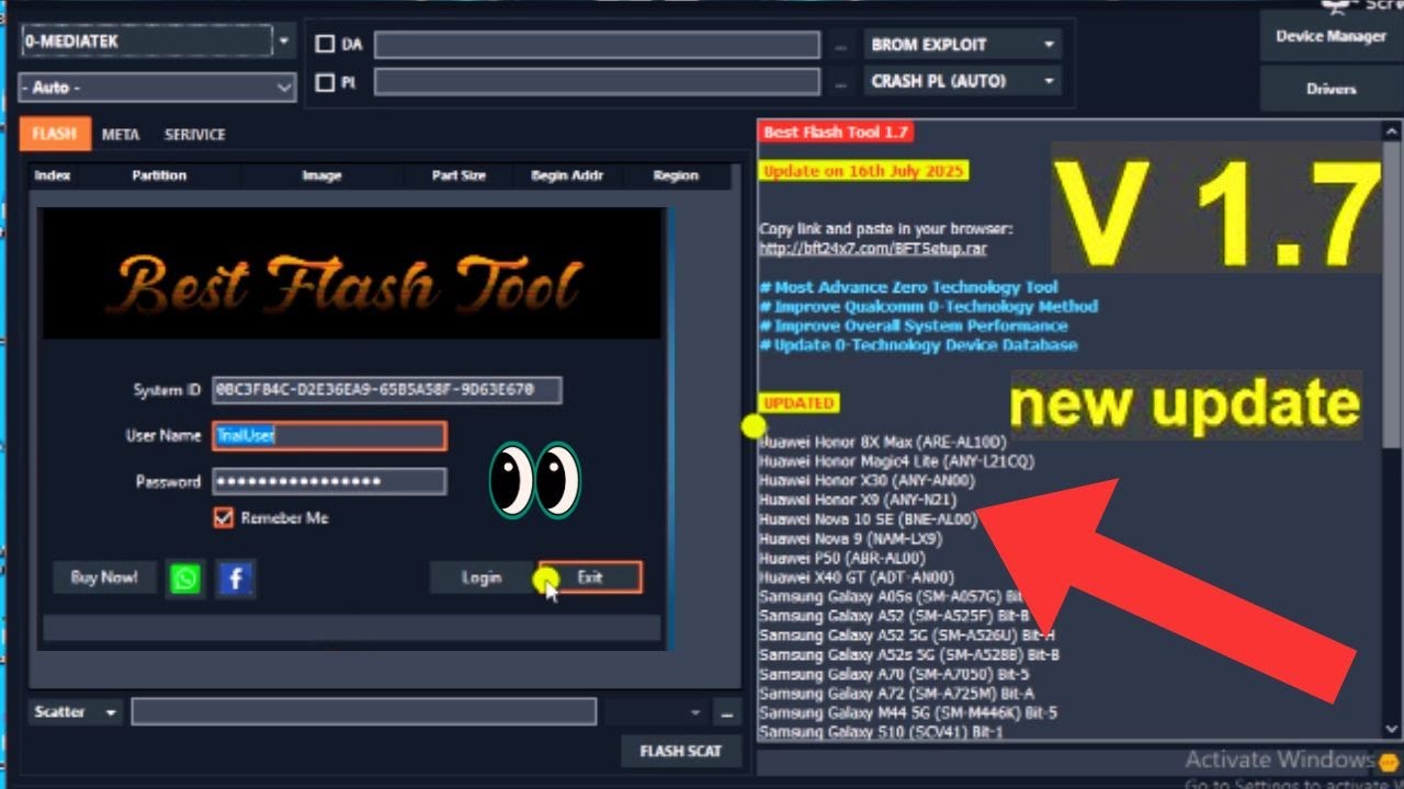 Best Flash Tool by BossV v1.8 (Miracle Team) – Free Trial MediaTek, Qualcomm, Unisoc, and Samsung