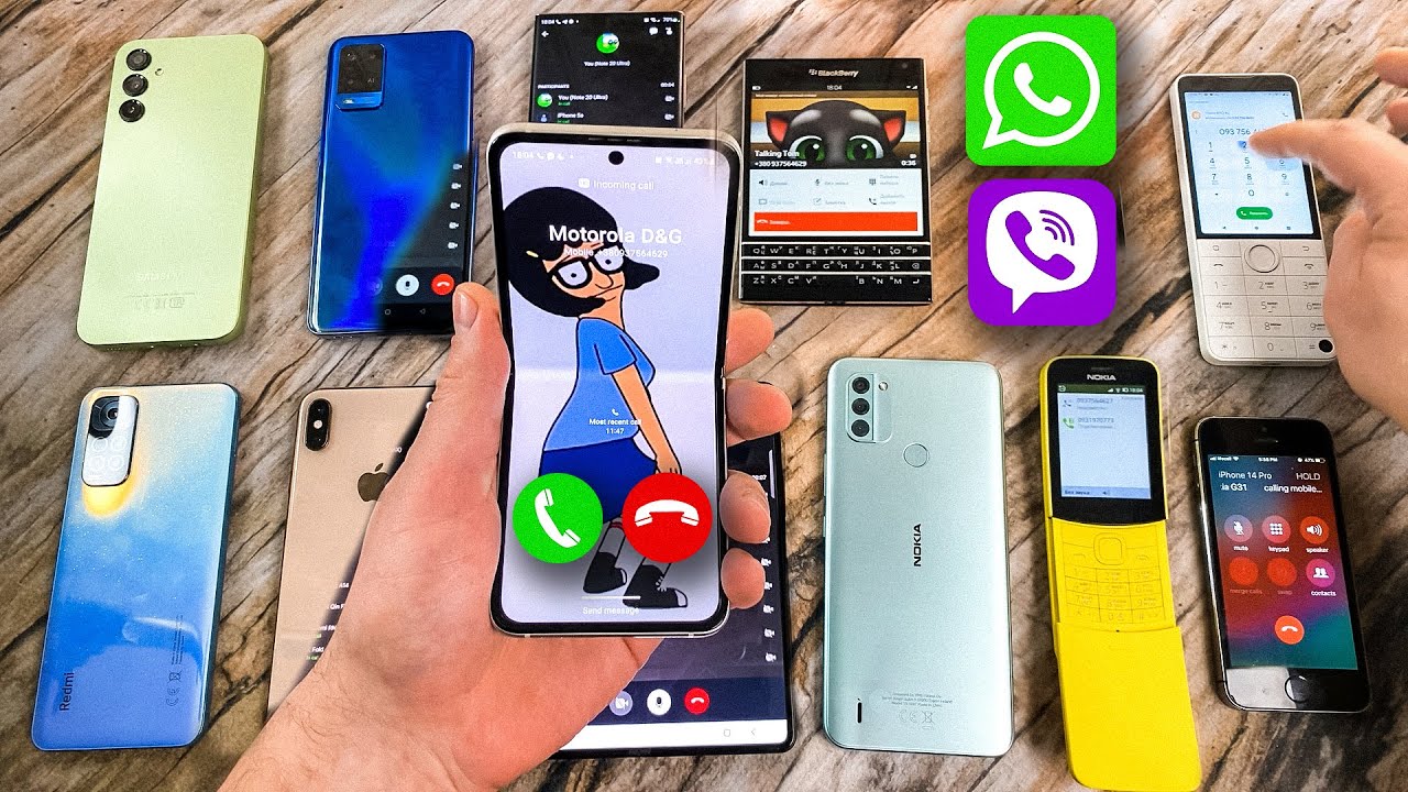 12 Phones Incoming Call + Viaber + WhatsApp iPhone, Z Fold, Nokia, Xiaomi, BB, N20U, OPPO, A14 & Qin