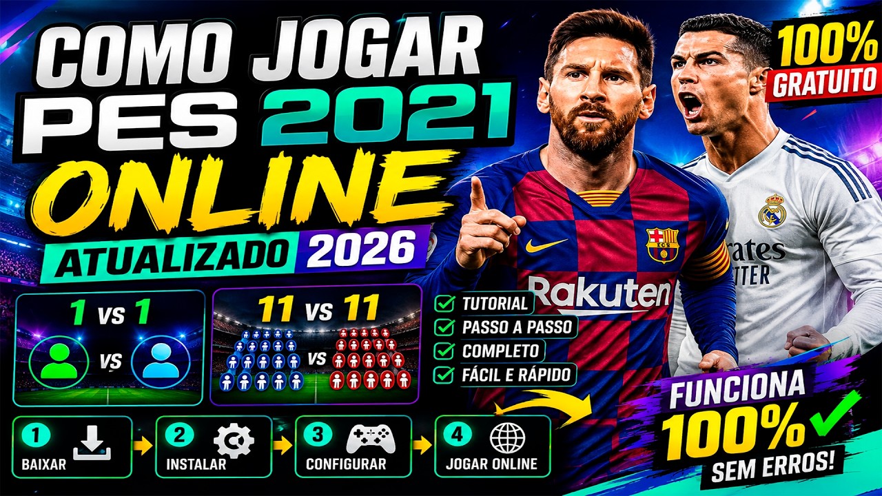 COMO JOGAR O PES 2021 ONLINE ATUALIZADO EM 2026 PESBUL 100% GRATUITO