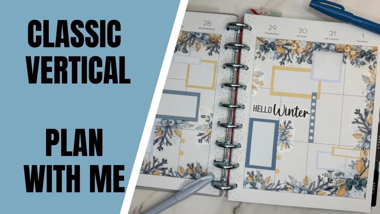 Happy Planner Classic Vertical Creative | Plan with Me | Jan 26-Feb 1 | @kellofaplan Winter Florals