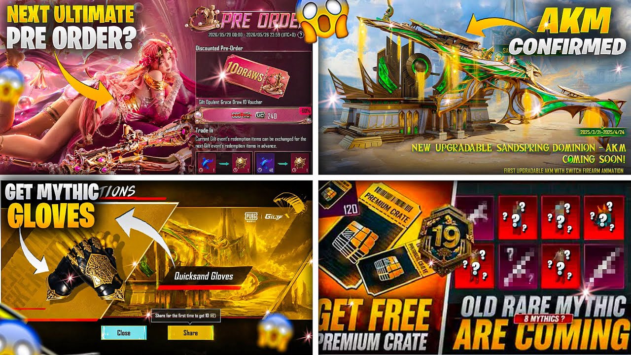 Next Ultimate Pre Order Event | Premium Crate Our Selection Spin | AKM Confirmed | PUBGM 