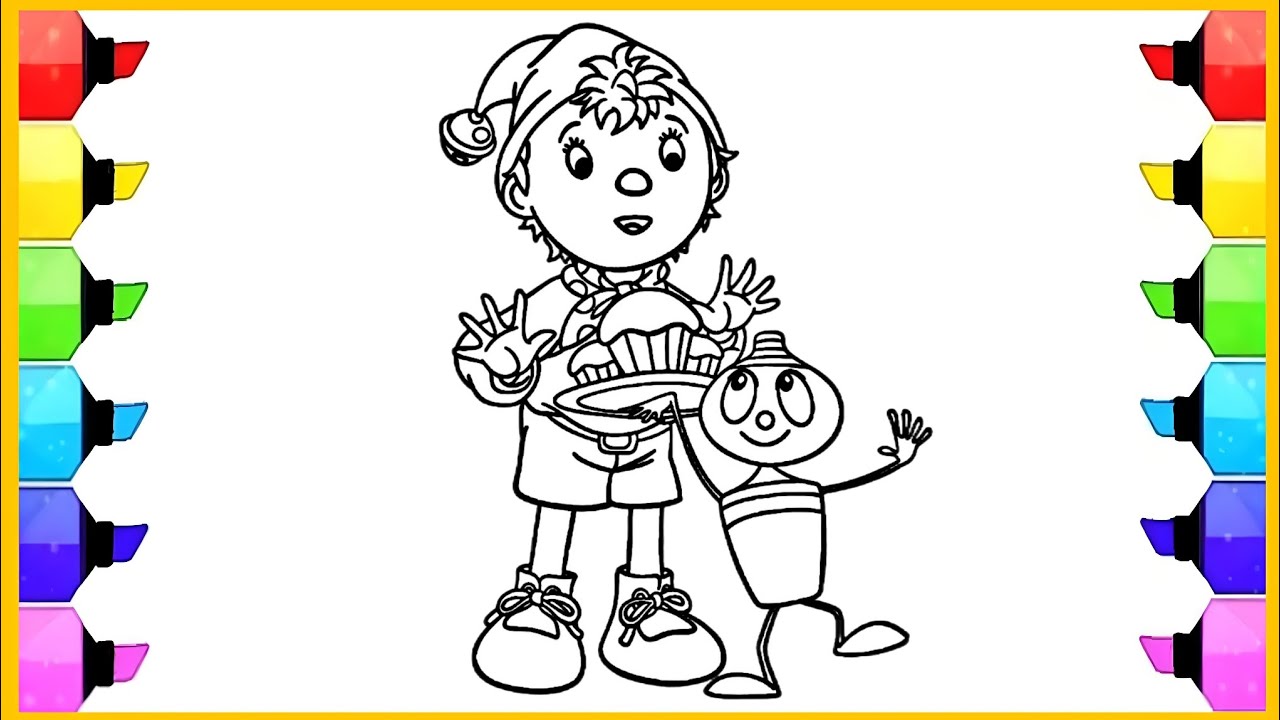 Noddy Drawing, Painting and Coloring Pages for Kids, Toddlers | Noddy Drawing Easy Step by Step