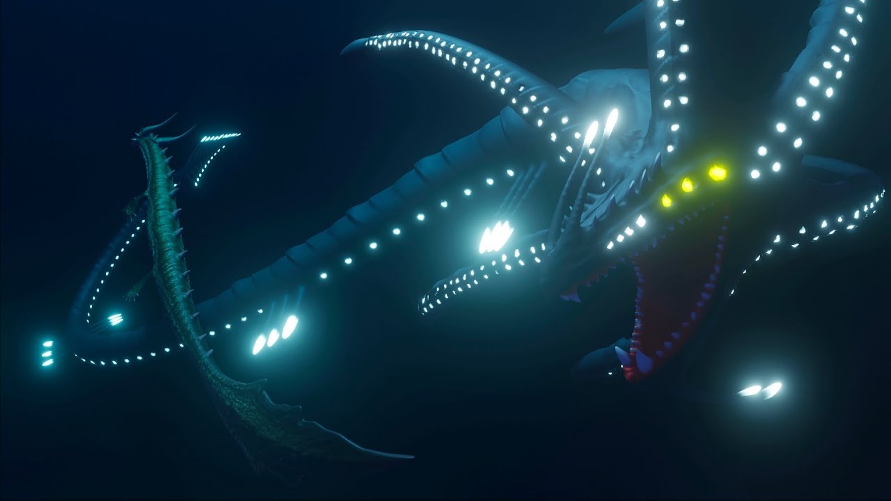 Manda vs gargantuan Leviathan | sea monsters animation.