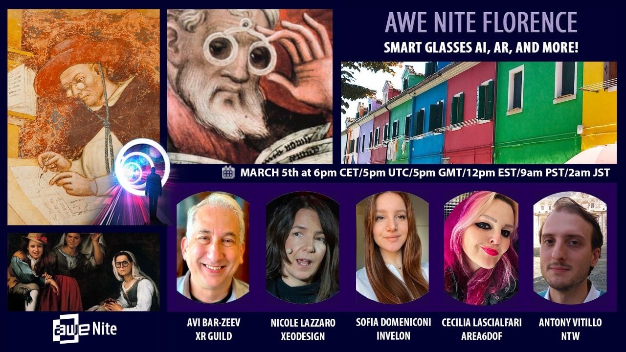 AWE Nite Florence: Smart Glasses AI, AR, and more!
