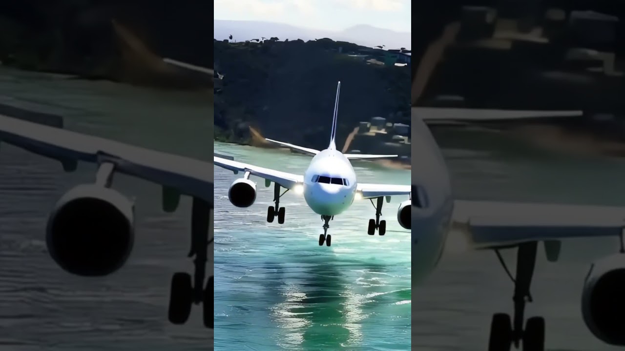 Will this airplane have a successful water landing? #airplane #airport #911 #crash #river #news #ai