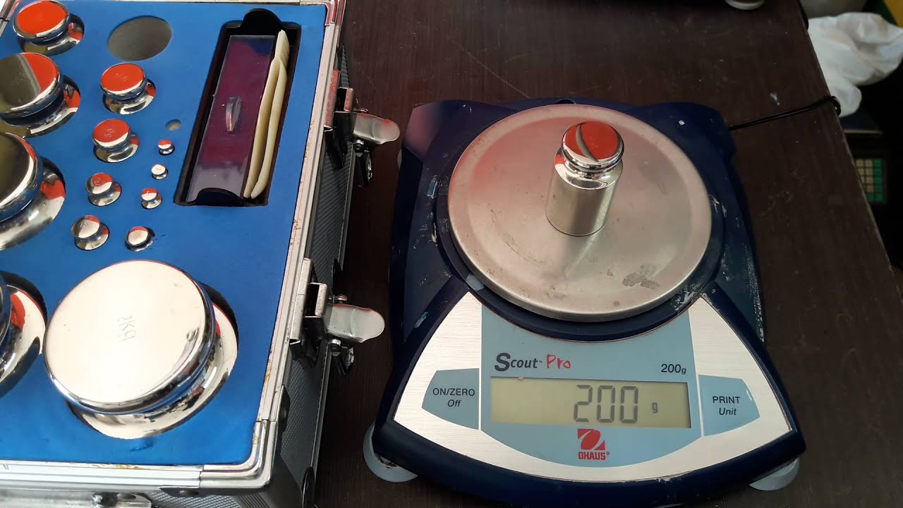 Ajuste peso (calibración) báscula Ohaus Scout Pro