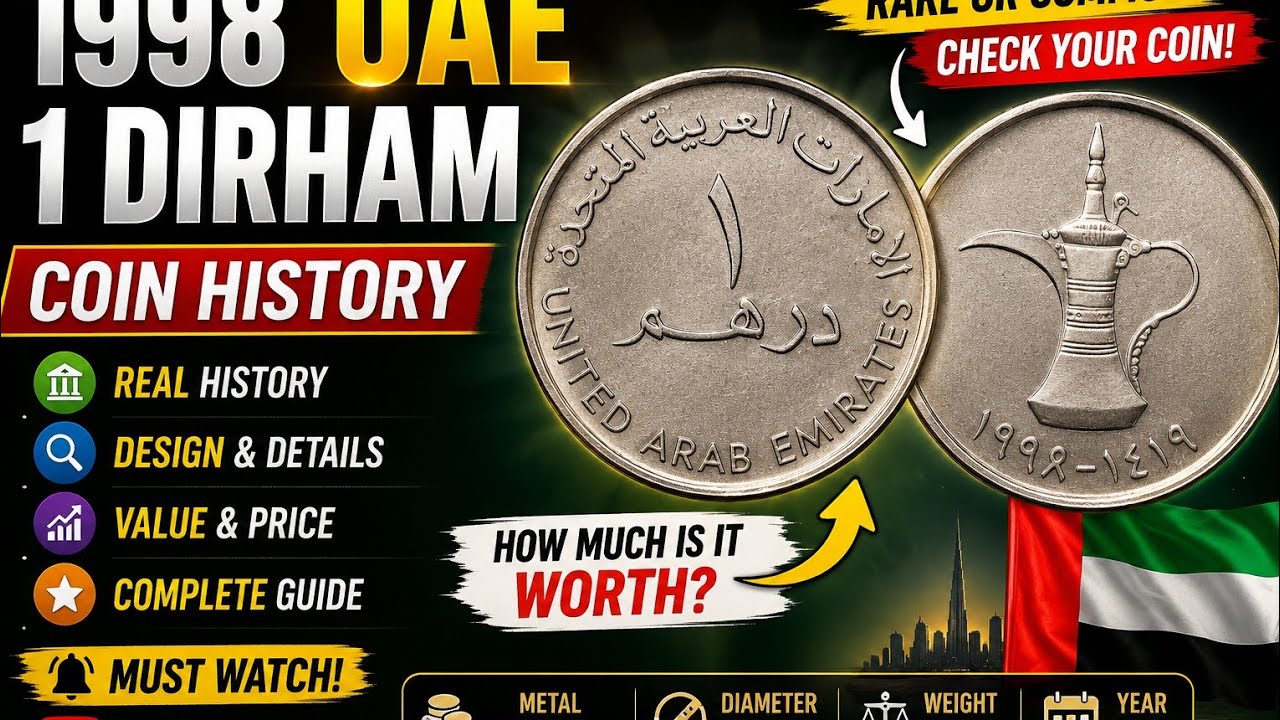 1998 UAE 1 Dirham Coin Value & History | Rare UAE Coin? | United Arab Emirates 1 Dirham