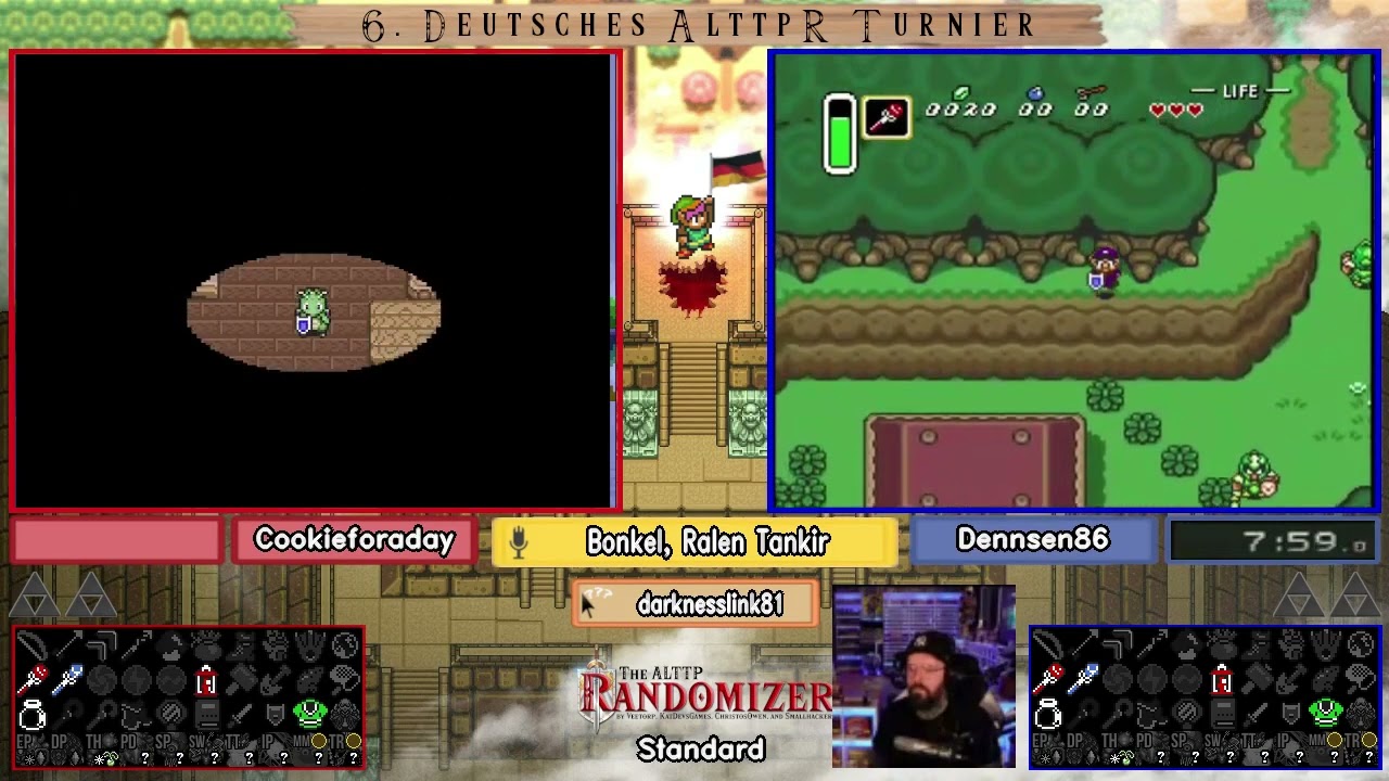 Cookieforaday vs Dennsen86. Match 1 Deutsches ALTTPR Turnier