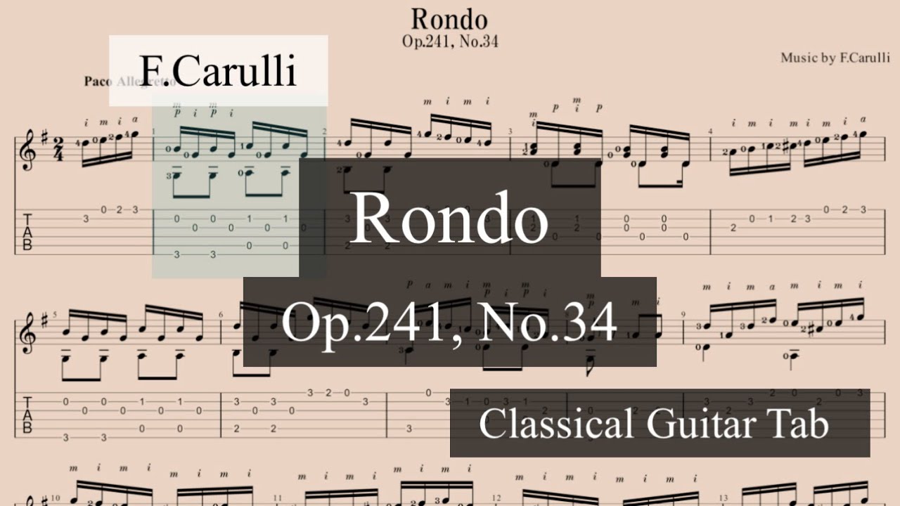 Rondo (Op.241-34) / F.Carulli 【classical guitar tab】