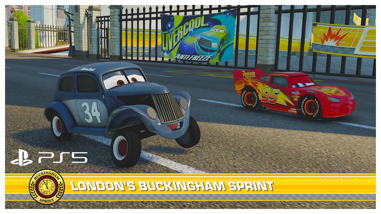 Cars 3 Driven To Win | Lightning McQueen - Battle Race | London's Buckingham Sprint 6 Laps