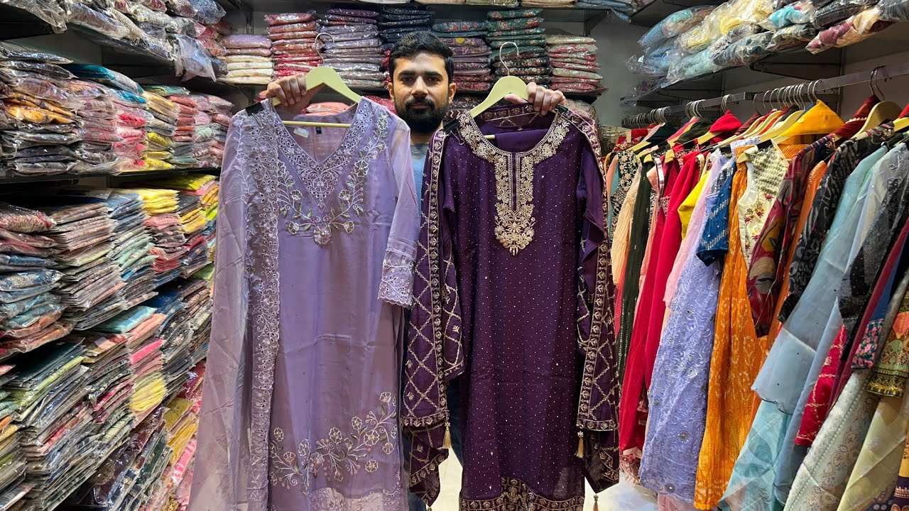 PREMIUM SILK SUITS IN LAJPAT NAGAR || FANCY PARTY WEAR DRESSES || WHOLESALER  IN AMAR COLONY