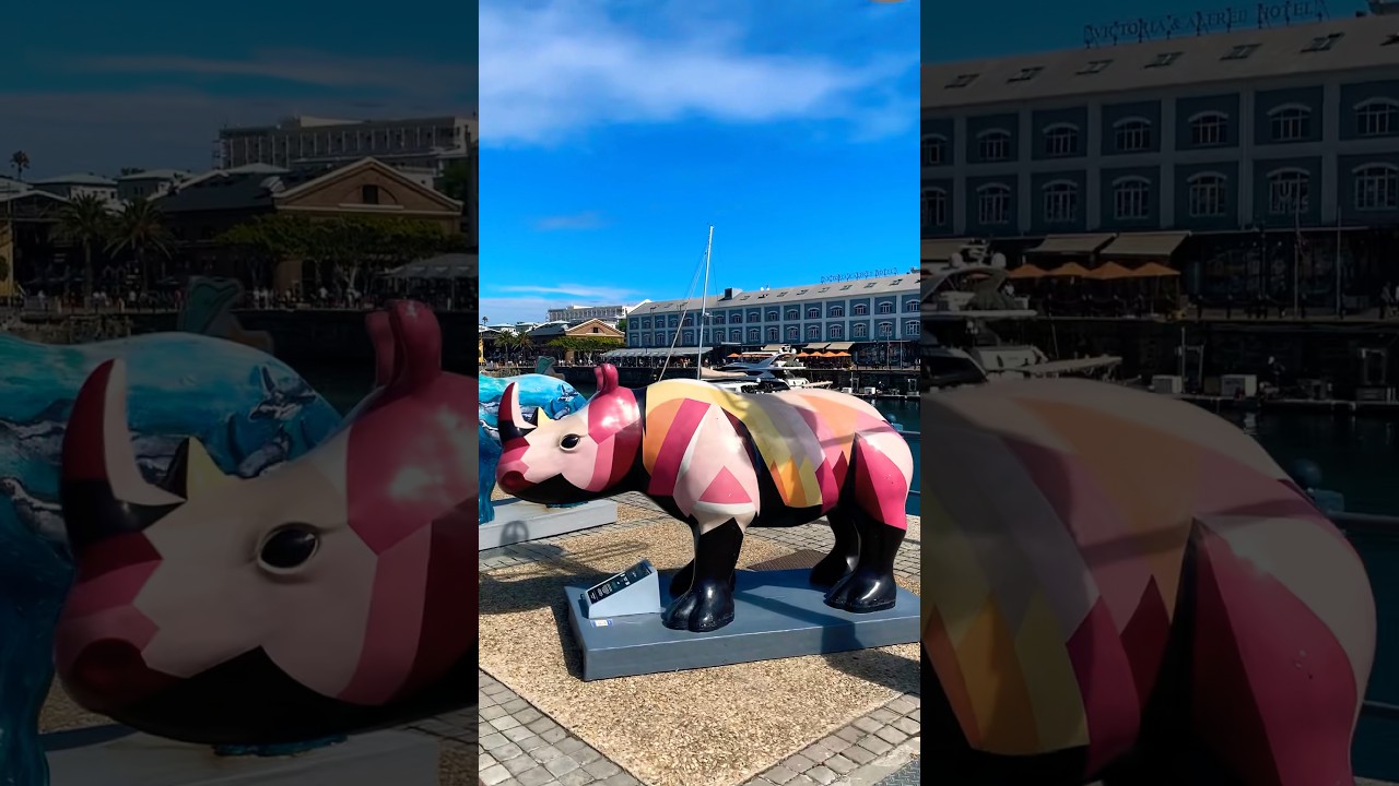 World Cruise 🌍 &ldquo;Rhinos are coming!&rdquo; #capetown #southafrica #travel #conciousplanet #art #animals