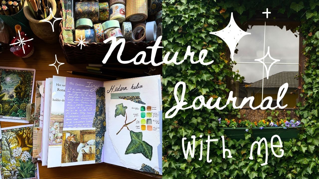 Sketch With Me 🧚‍♂️📓 | Relaxing Winter Atmosphere❄️ | Peaceful Ivy Illustration 🌱🖌️