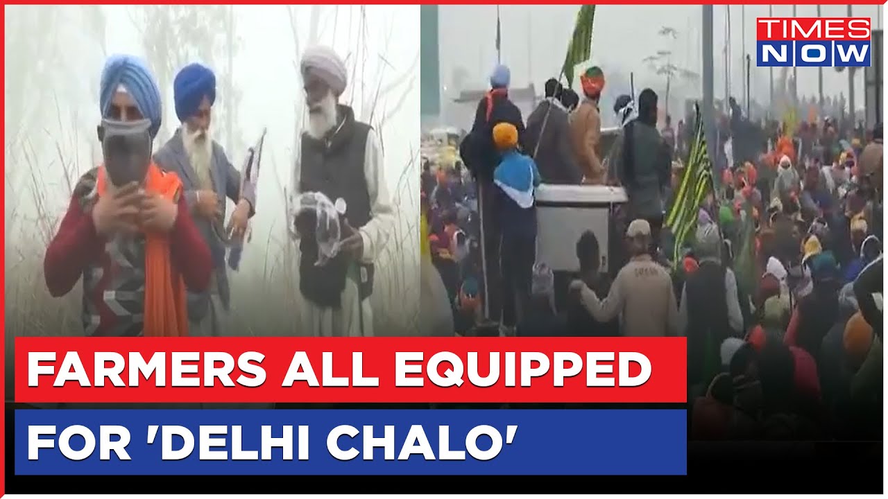 Gas Masks, Bullet Proof Jackets & Helmets: Farmers All Equipped As They Resume 'Delhi Chalo' March