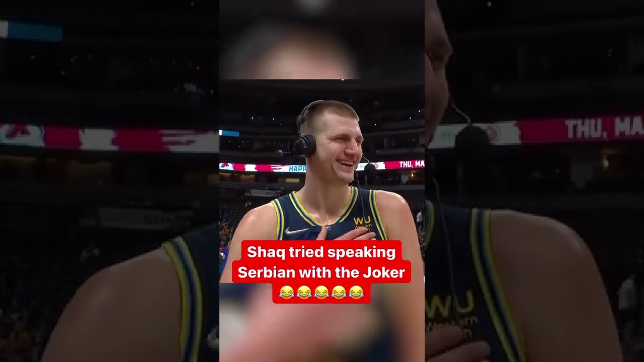 SHAQ tries to speak SERBIAN with Nikola Jokic 🤣 #Shorts