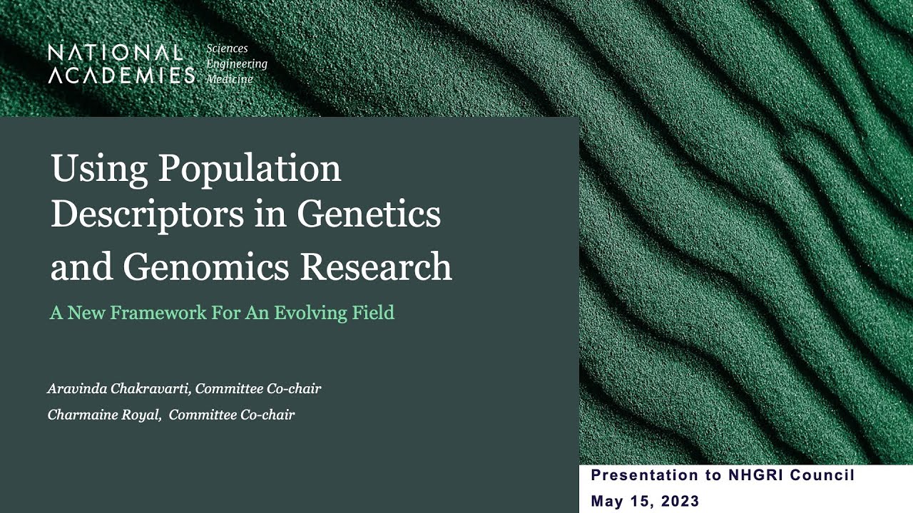 NASEM Report on the Use of Race, Ethnicity and Ancestry as Population Descriptors (May 2023)