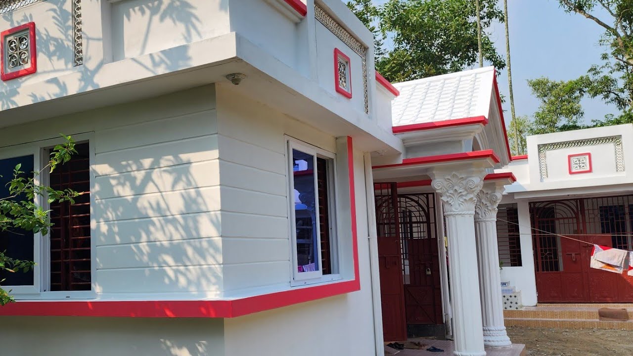 অল্প খরচে গ্রামের অসাধারণ একতলা বাড়ি ডিজাইন