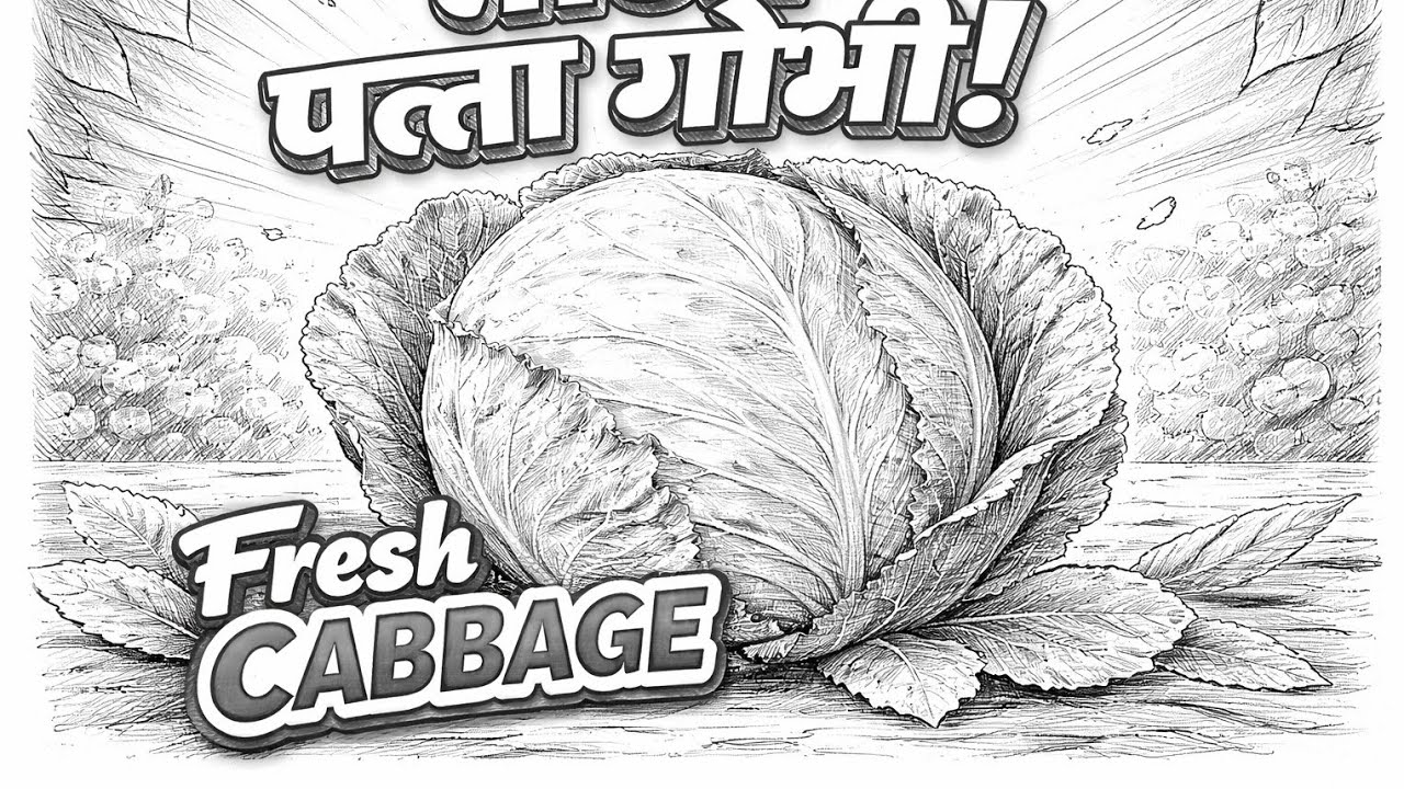 पत्ता गोभी का चित्र # sketch # art # pencil sketch for beginners
