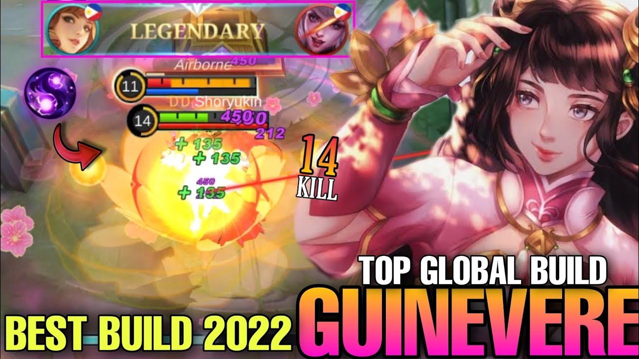 14 Kills + guinevere best build | guinevere top 1 global - mobile legends