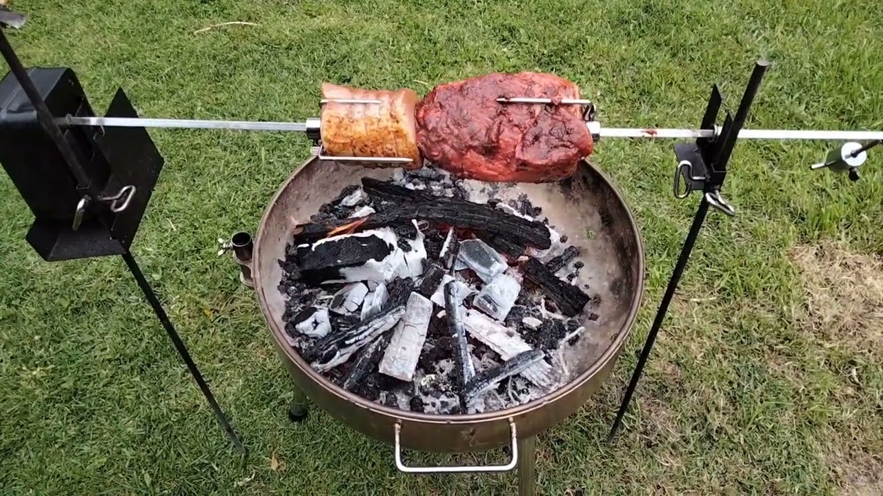 Kings Rotisserie Spit cooking 2 roasts with #ozbraai bbq #kings