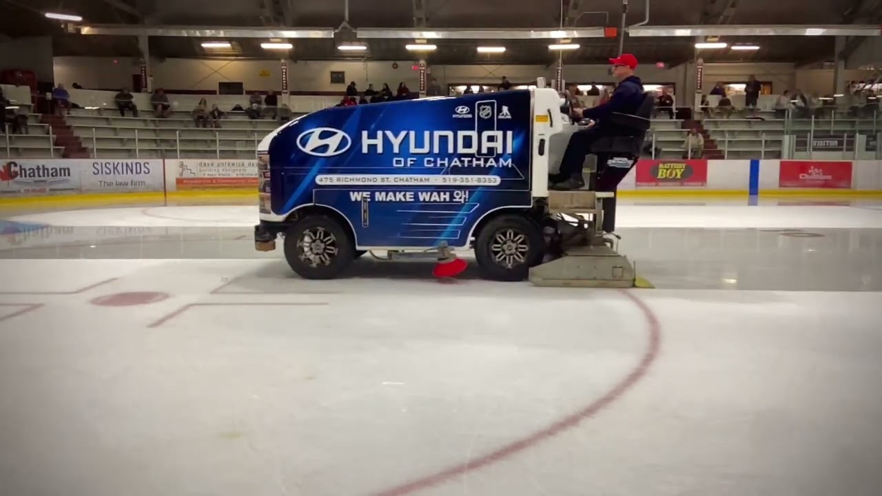Zamboni cleaning the hockey rink