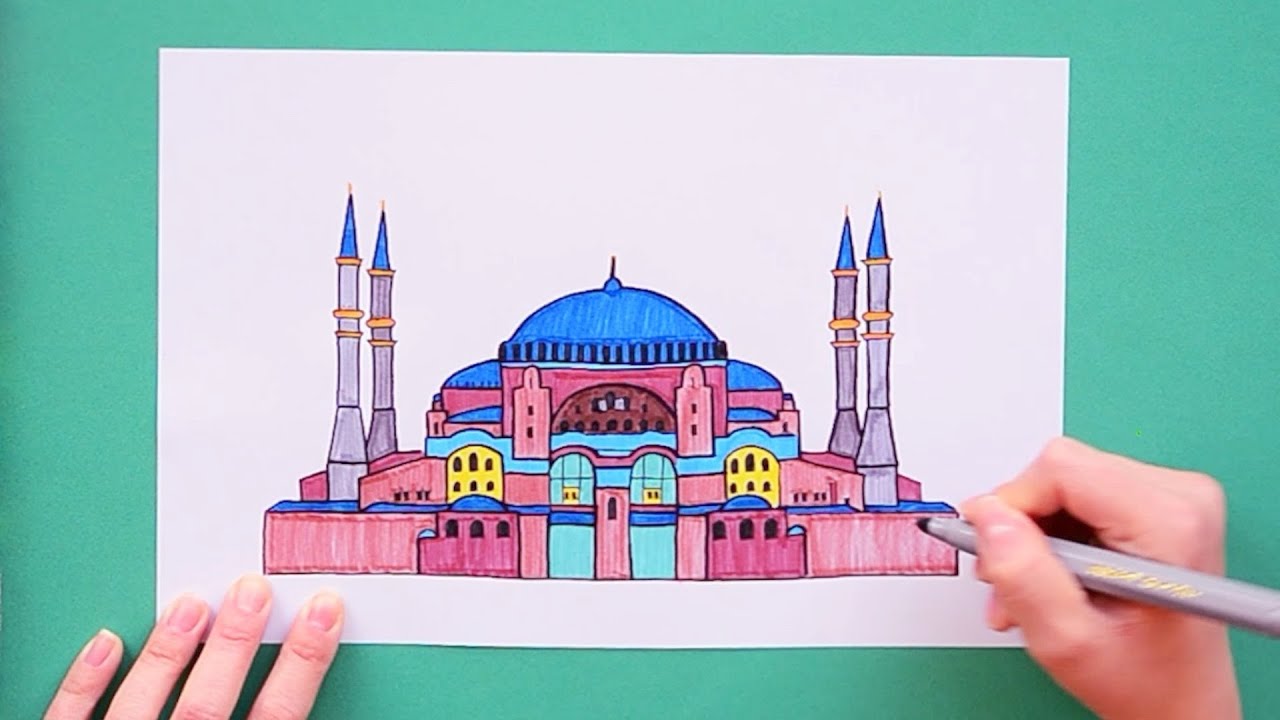 How to draw Hagia Sophia, Istanbul