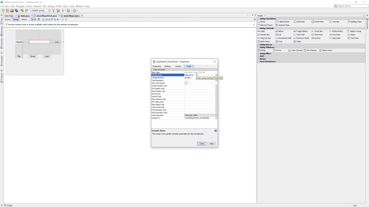 How to Make a GUI Music Player In Java (Netbeans)