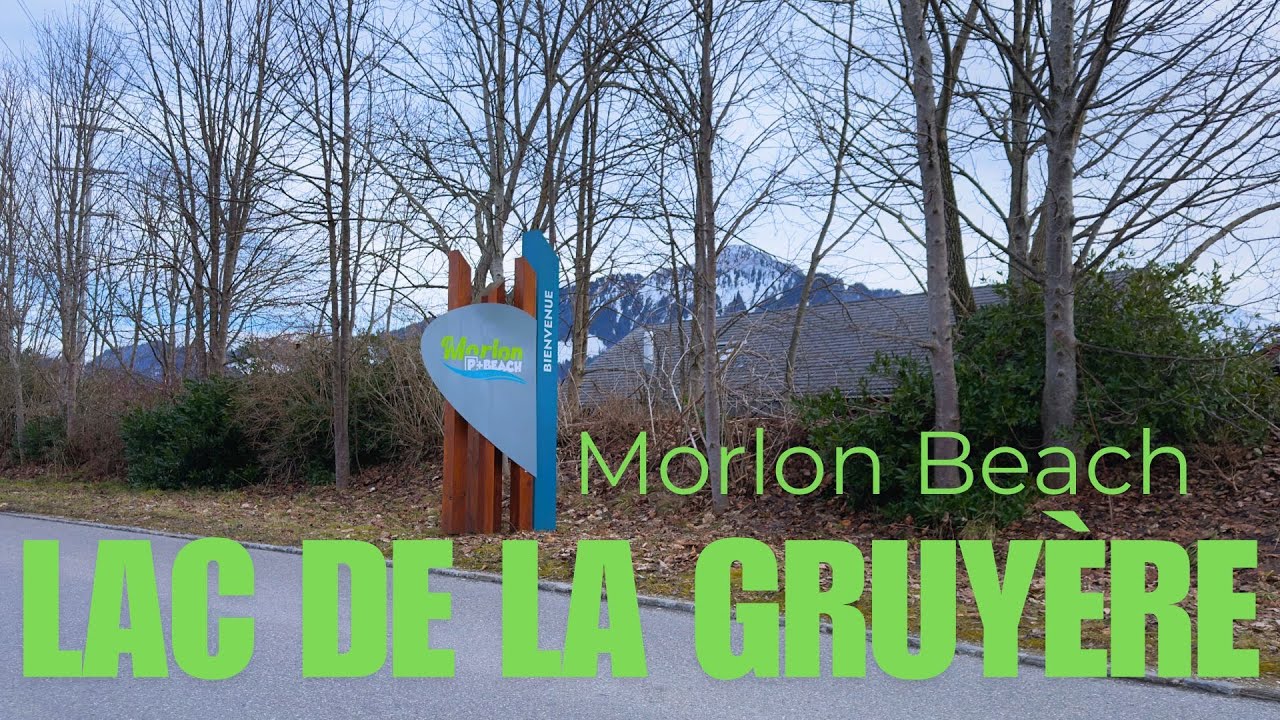 Morlon Beach on Lac de la Gruyère in Switzerland.