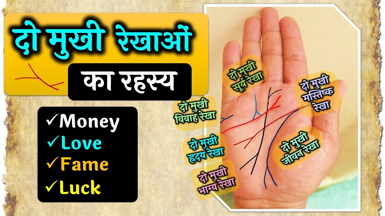 क्या आपकी रेखाएं दो मुखी है  |  हथेली में Lucky V or Y की आकृति | V or Y sign palmistry  Hastrekha