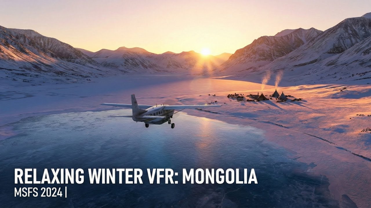 MSFS 2024 | Relaxing Winter Flight Across Mongolia | Cessna Grand Caravan