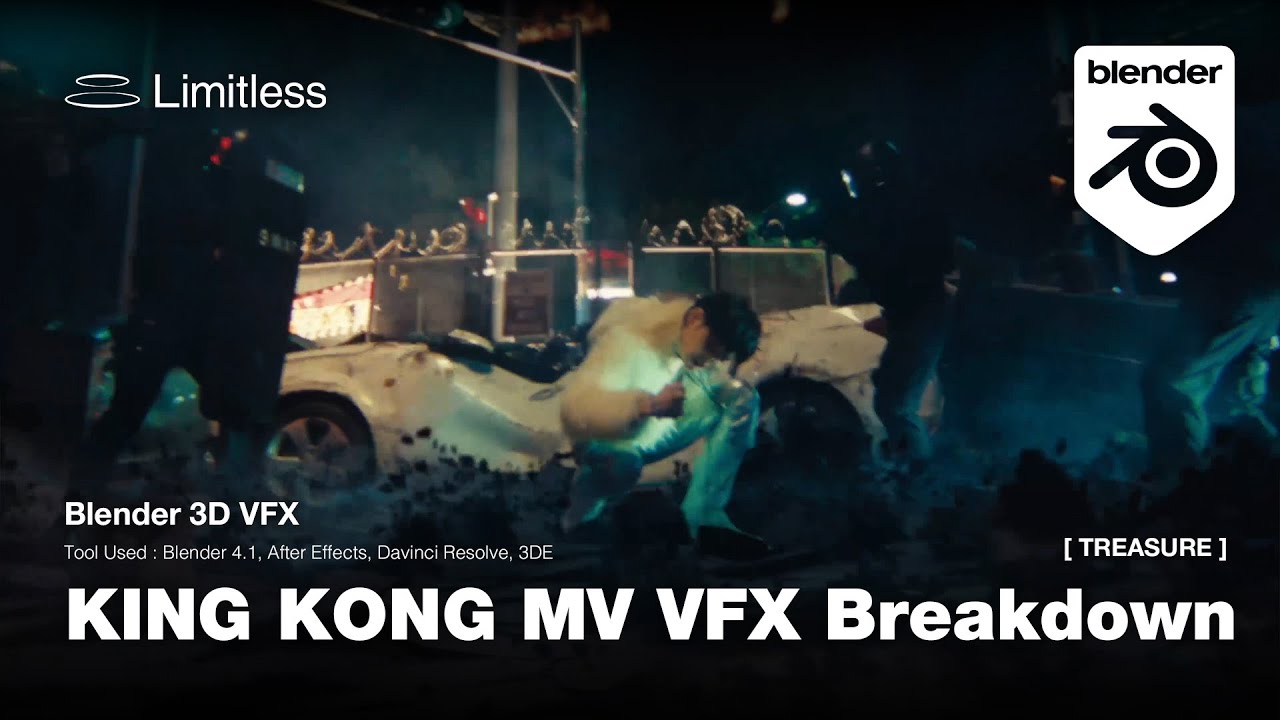 [ Blender 3D VFX ] - KING KONG MV VFX Breakdown [ TREASURE ]