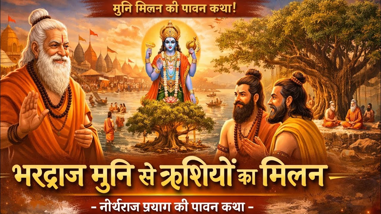 भरद्वाज मुनि और ऋषि समाज का दिव्य मिलन | तीर्थराज प्रयाग की पावन कथा  #ramayan #रामचरितमानस #ramnaam