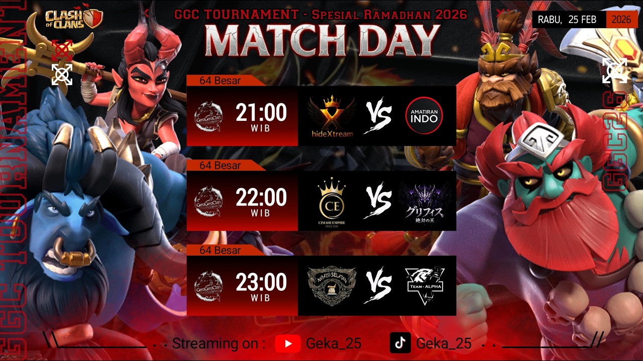 🔴 LIVE -  64 BESAR GEROGEROCLAN TOURNAMENT SPECIAL RAMADHAN - TH 18 PRO MATCH - CLASH OF CLANS