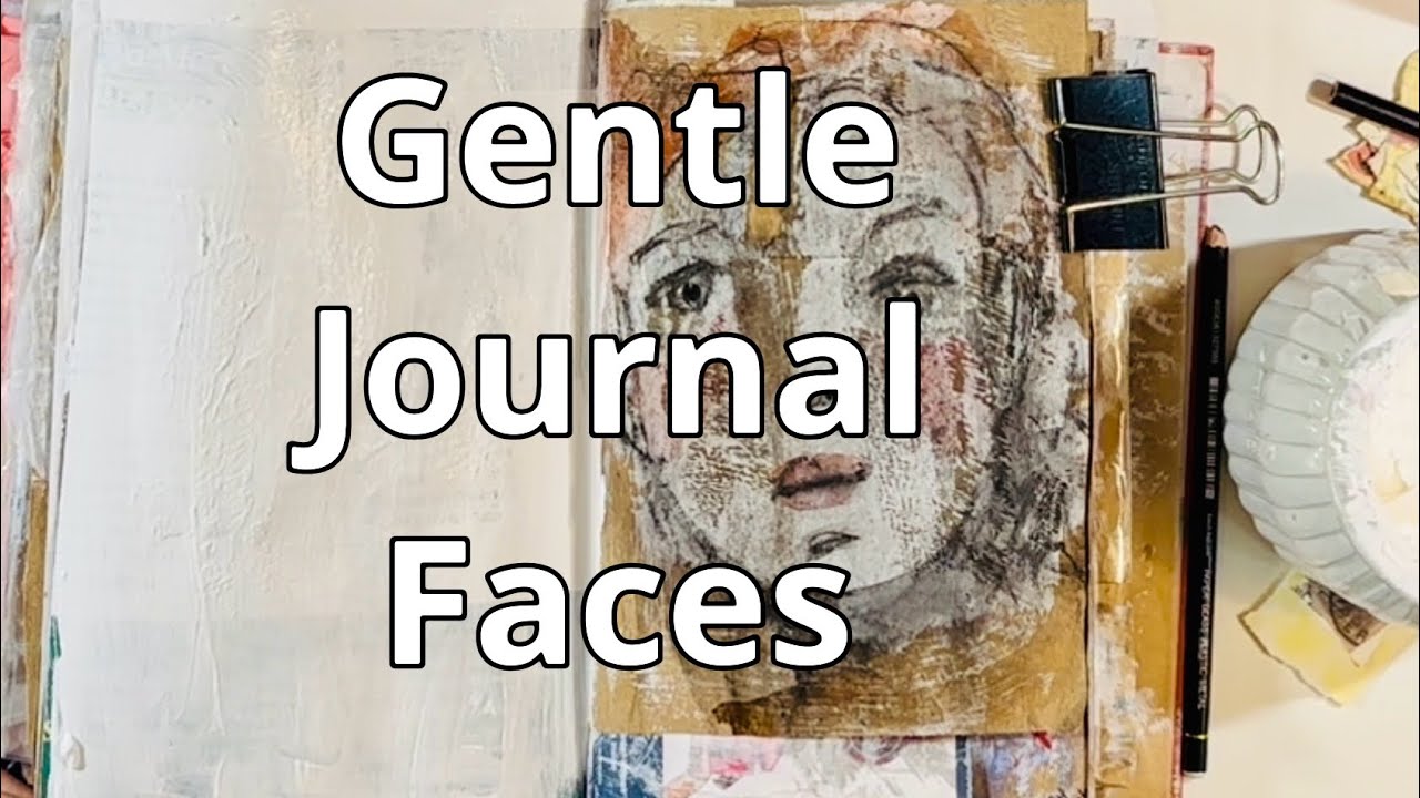 Practicing Gentle Journal Faces: Gesso and Junk Mail Journal
