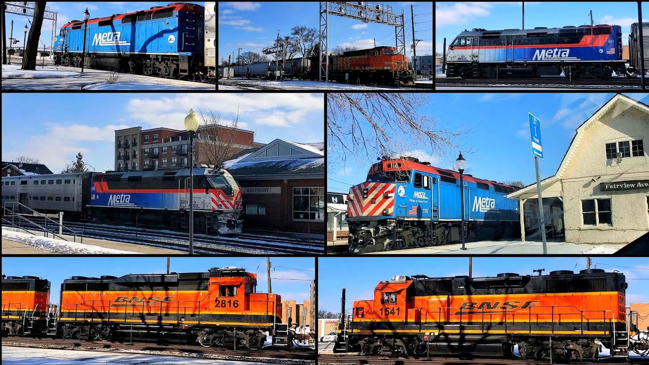 Mid Day Non Rush Railfanning Westmont and Fairview Avenue BNSF Racetrack 01/27/2026