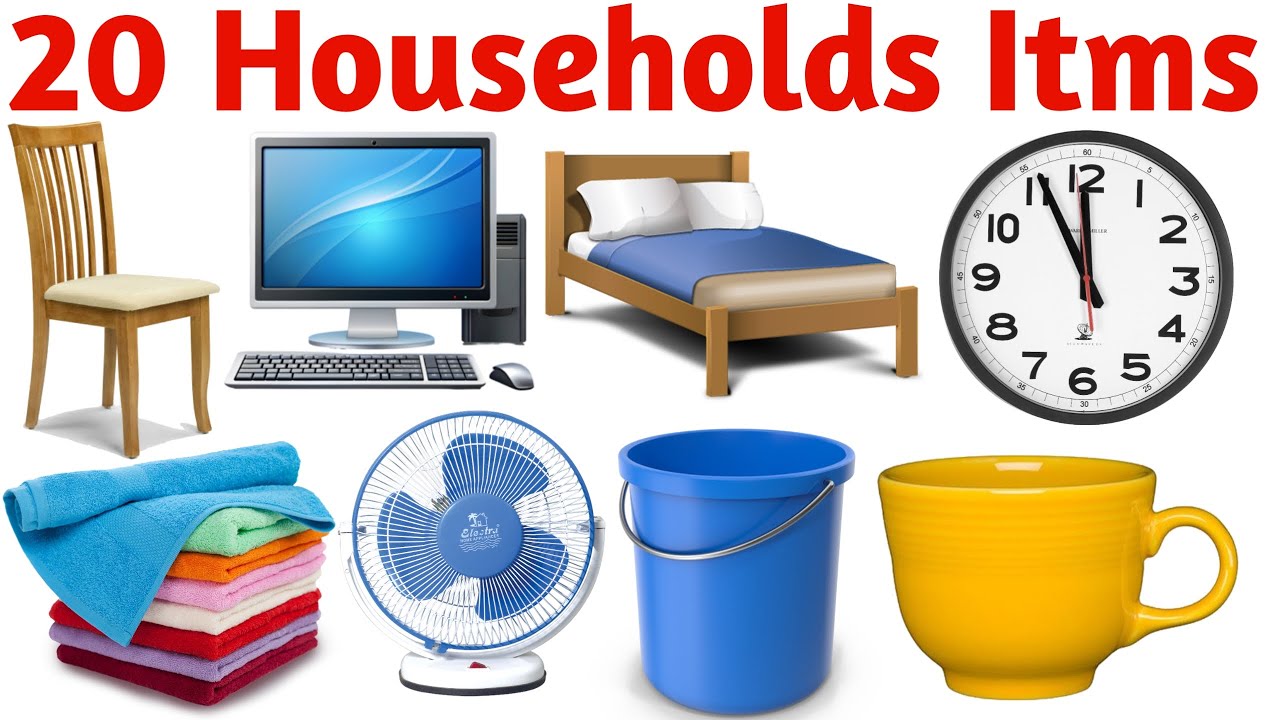 20 Household Items Names in English | Fun Learning Video for Kids, Preschool & Toddlers