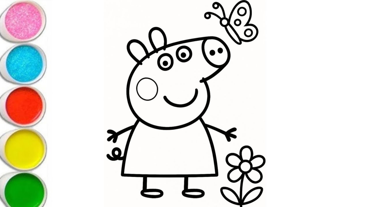 How To Draw Peppa Drawing easily| peppa pig drawing with colour|peppa pig drawing in easy way 