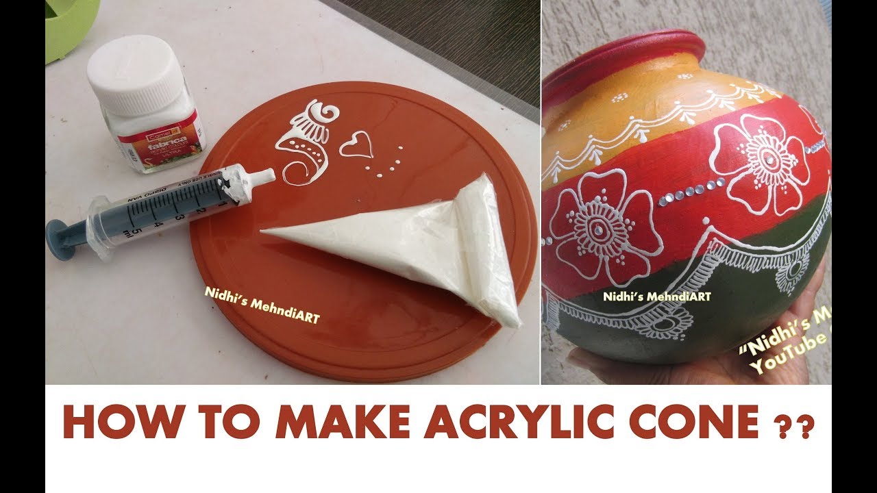 How to Make Acrylic Cone from Acrylic Paint Bottle for Decorations