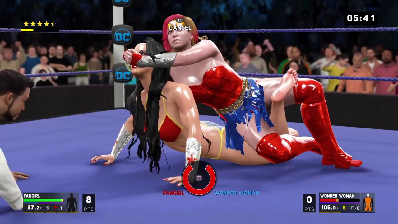 WWE 2K17 Wonder Woman (Bikini) vs. Fangirl - Ironman Squash Part 1