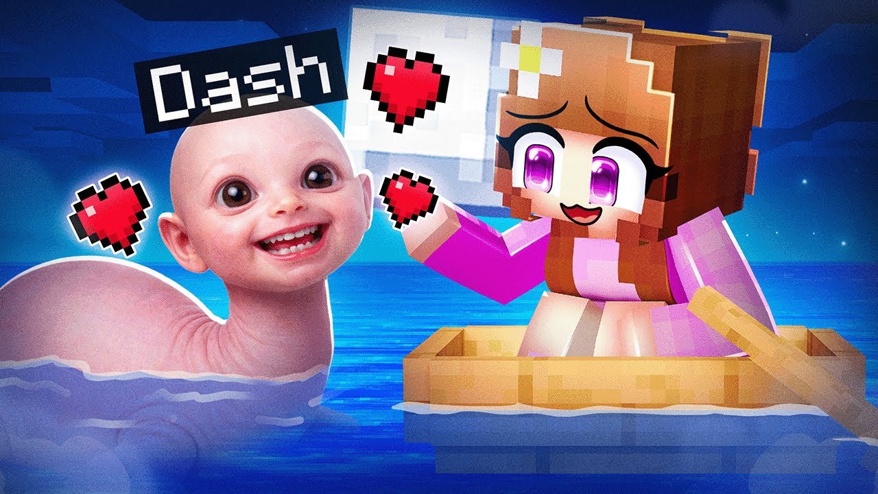 Playing as A BABY HUMAN HEAD SEA MONSTER in Minecraft&hellip;