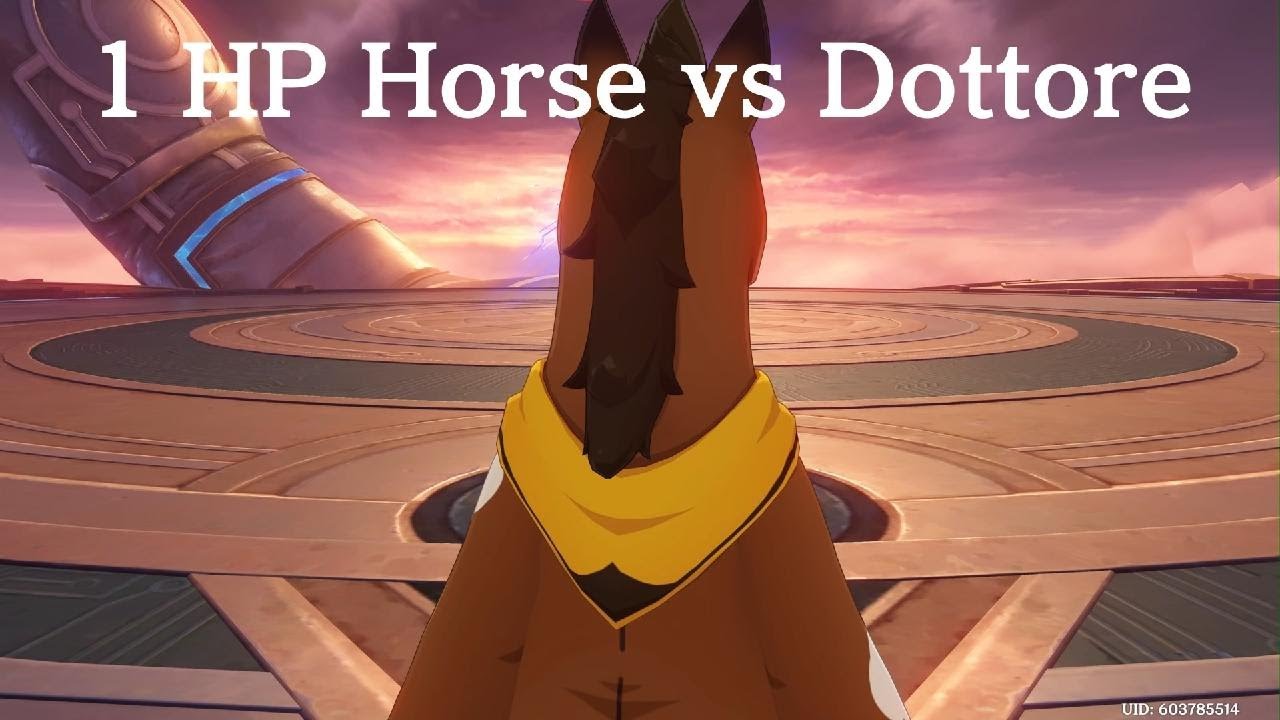 1 HP Horse vs Dottore | Genshin Impact