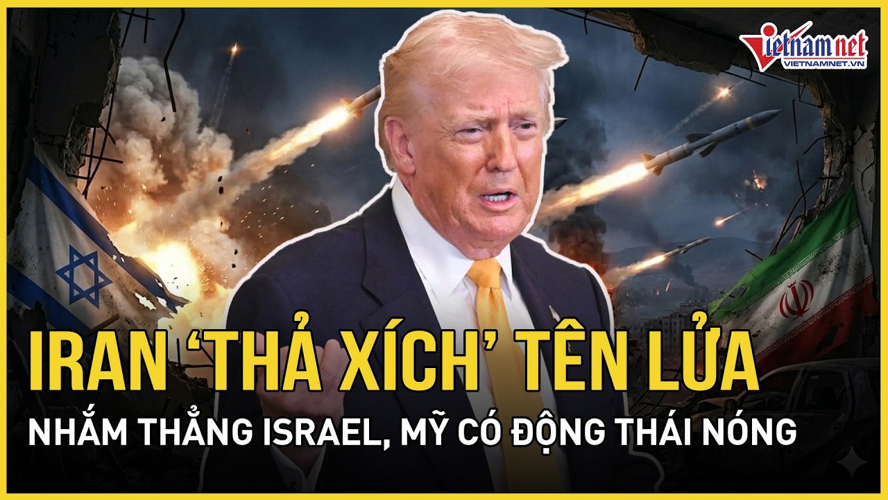 CHÍNH THỨC: Iran “thả xích” tên lửa nhắm thẳng Israel, còi báo động rền vang, Mỹ có động thái nóng