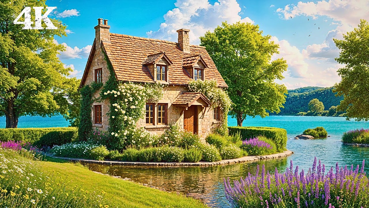 Enchanting Cottage Ambience | Birds, Crickets, and Lake Sounds | Escape to Paradise