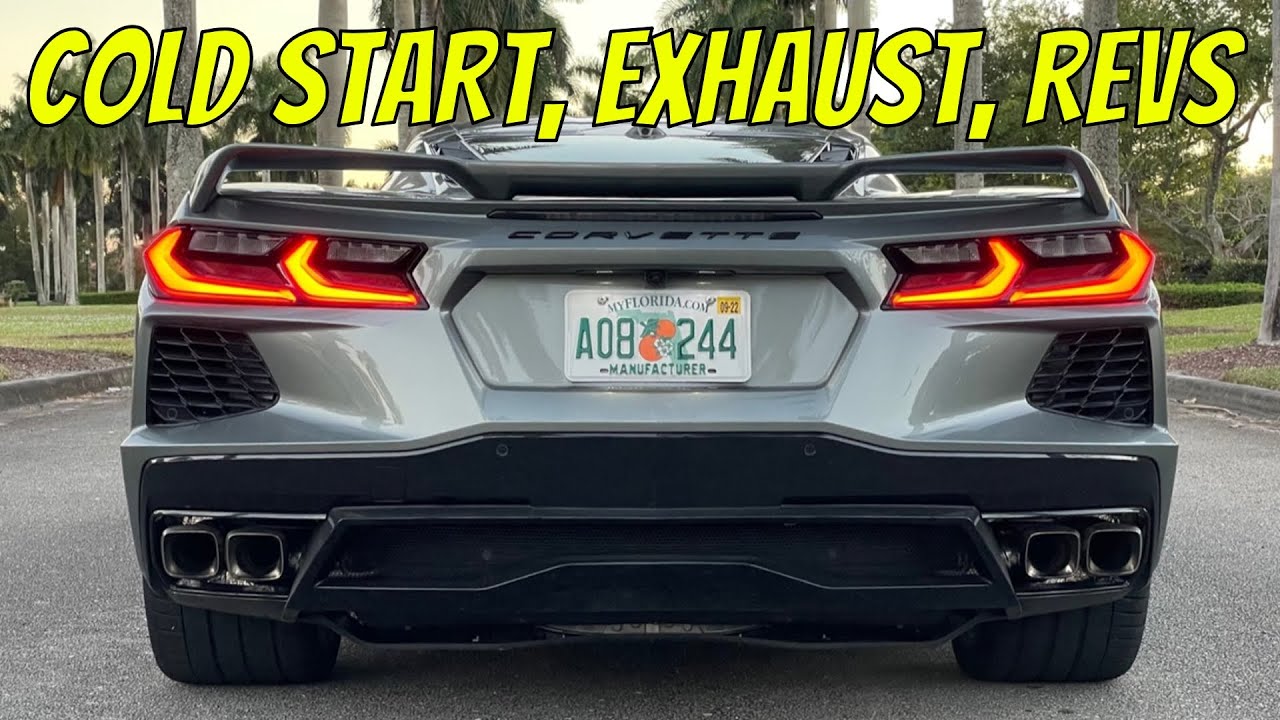Corvette C8 Stingray Exhaust, Cold Start, Revs
