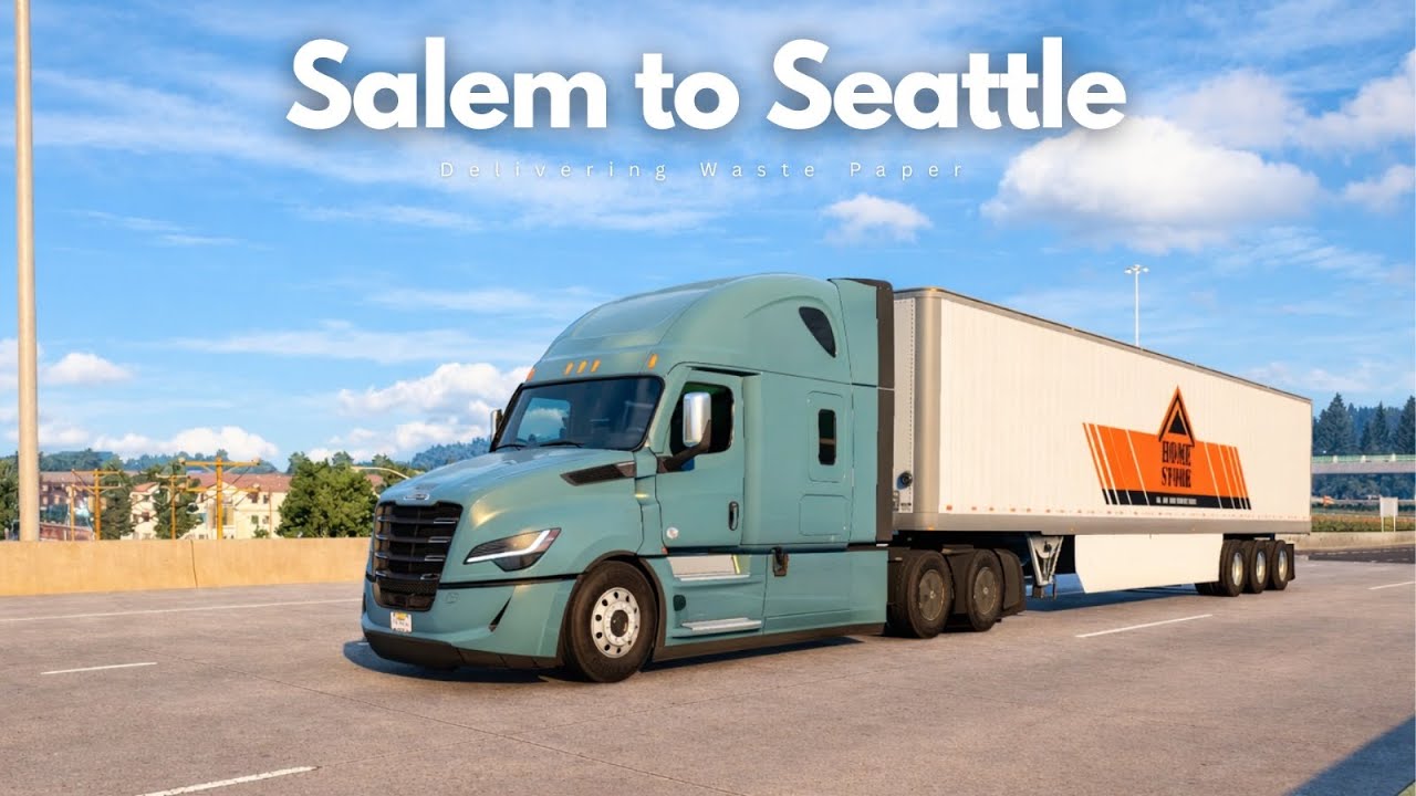 Salem to Seattle 🚛 | Waste Paper Delivery | ATS Realistic Drive (No Commentary)