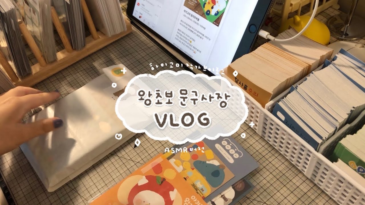 일상 브이로그 vlog 왕초보 문구사장 조용한 포장 영상 바스락소리 asmr | 하이보미
