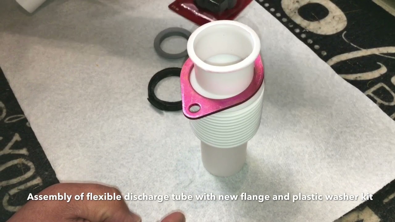 Insinkerator flexible discharge tube installation.