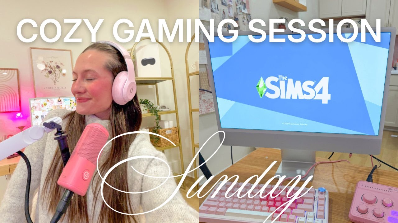 cozy gaming session sunday! 💌  (sims 4 aesthetic apartment decorating!!)