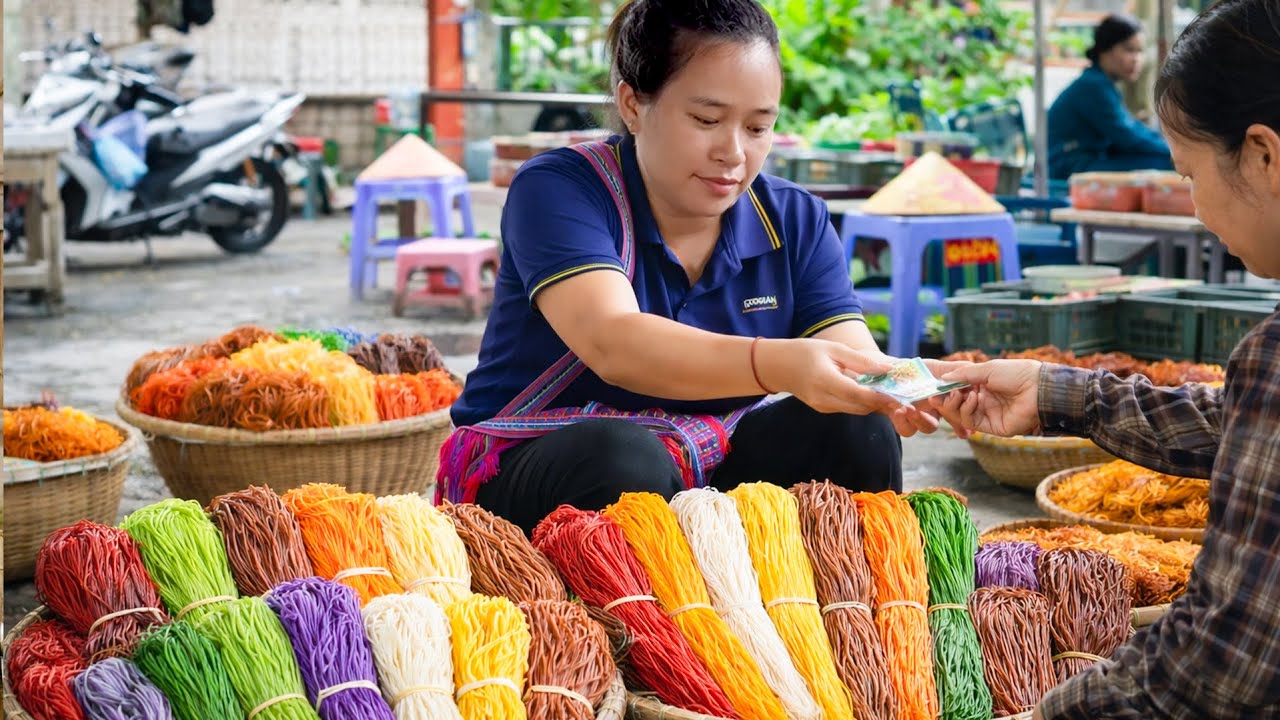 Making Colorful Vermicelli from Natural Ingredients in 5 Days | Traditional Cooking