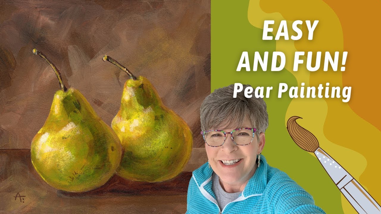 FUN and EASY PEARS! Pears are GREAT for BEGINNER painting! 